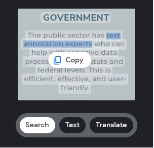 Adnotacja tekstowa rządu